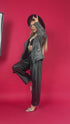 Graphite gray "VINTAGE FADE" leather imitation jacket CV2166